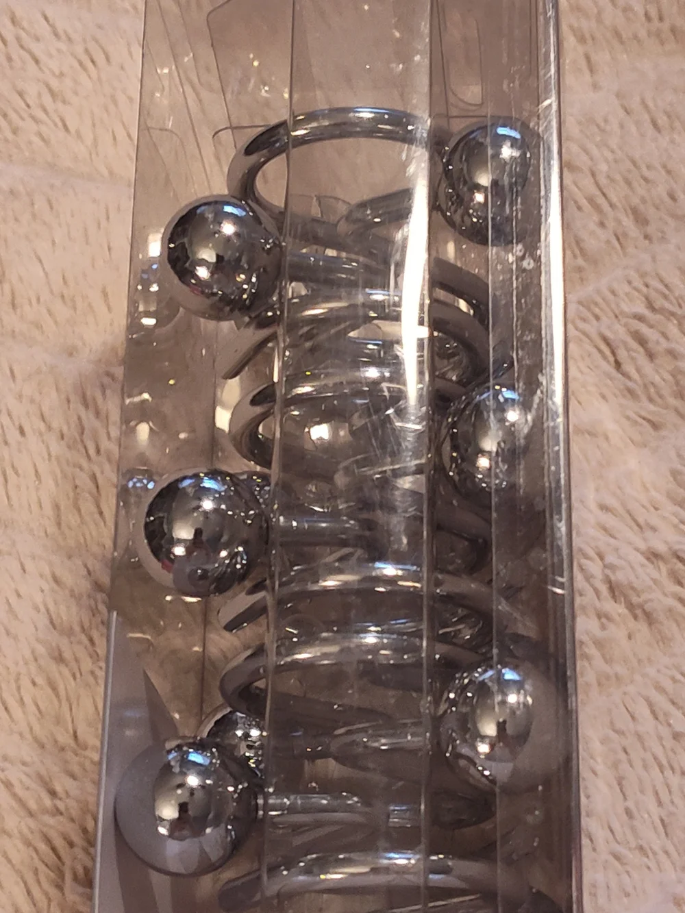 NWT! Spa Reflections Stainless Steel Shower Curtain Hooks - Silver
